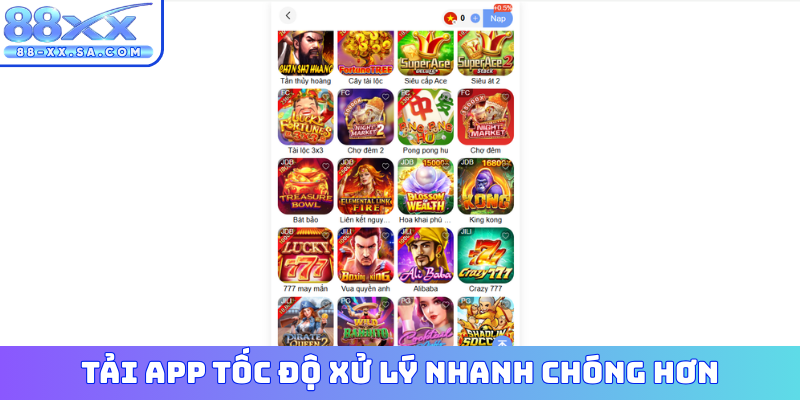 Tải app tốc độ xử lý nhanh chóng hơn